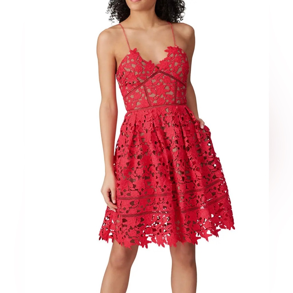 Self-Portrait Hot Pink Mini Azalea Dress